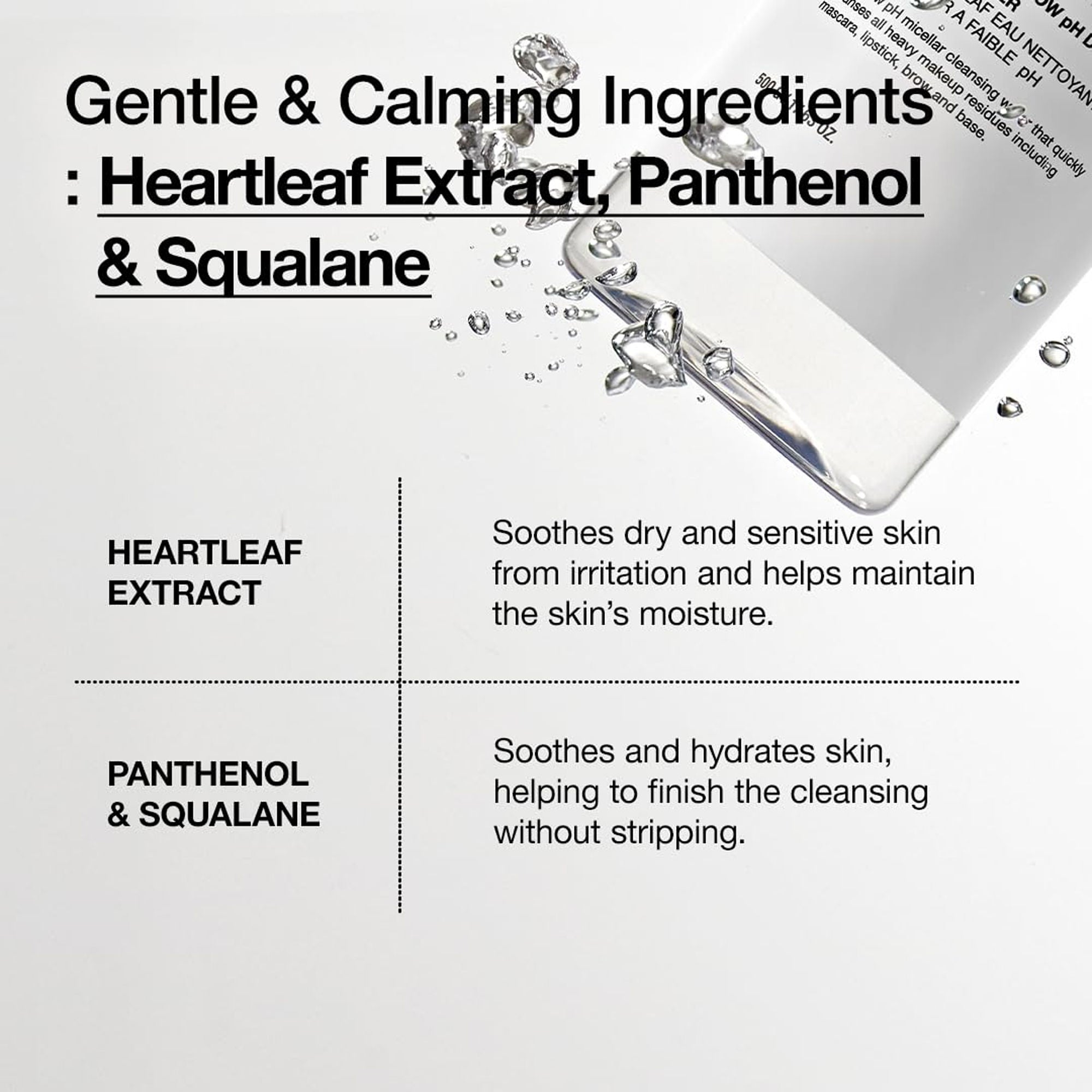 ANUA - Heartleaf+Panthenol,  Heartleaf Low PH Deep Cleansing Water - 500g