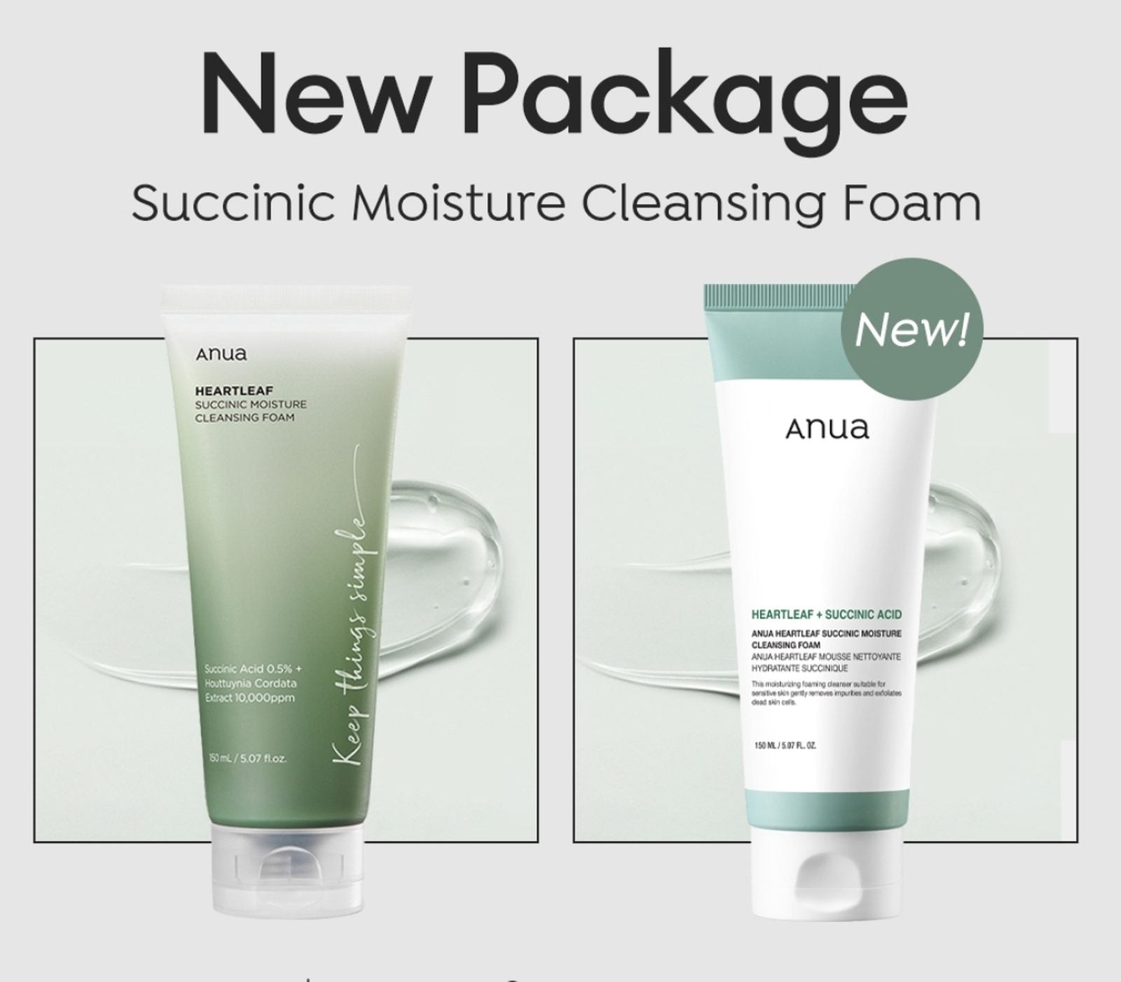 ANUA - Heartleaf Succinic Moisture Cleansing Foam - 150ml