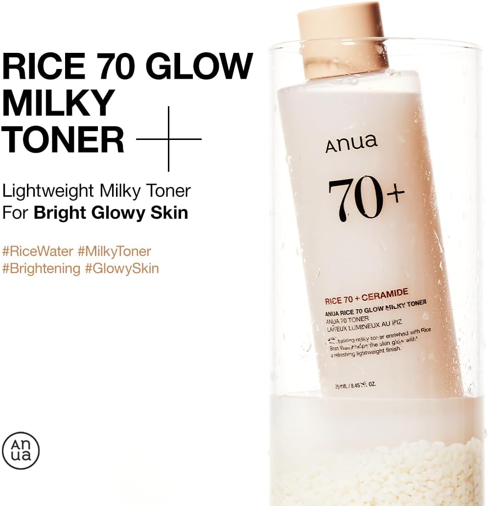 ANUA - Rice 70 + Ceramide Glow Milky Toner - 250ml