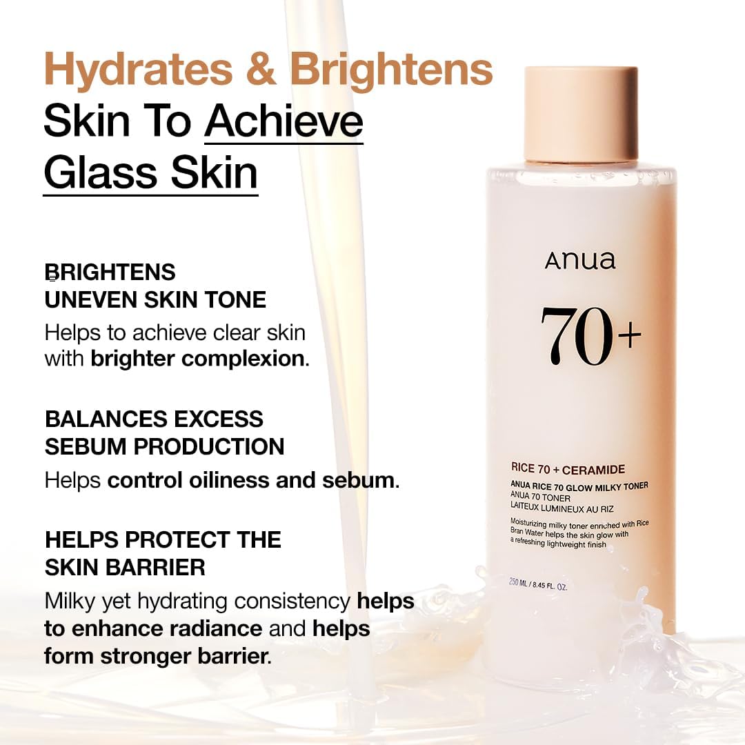 ANUA - Rice 70 + Ceramide Glow Milky Toner - 250ml