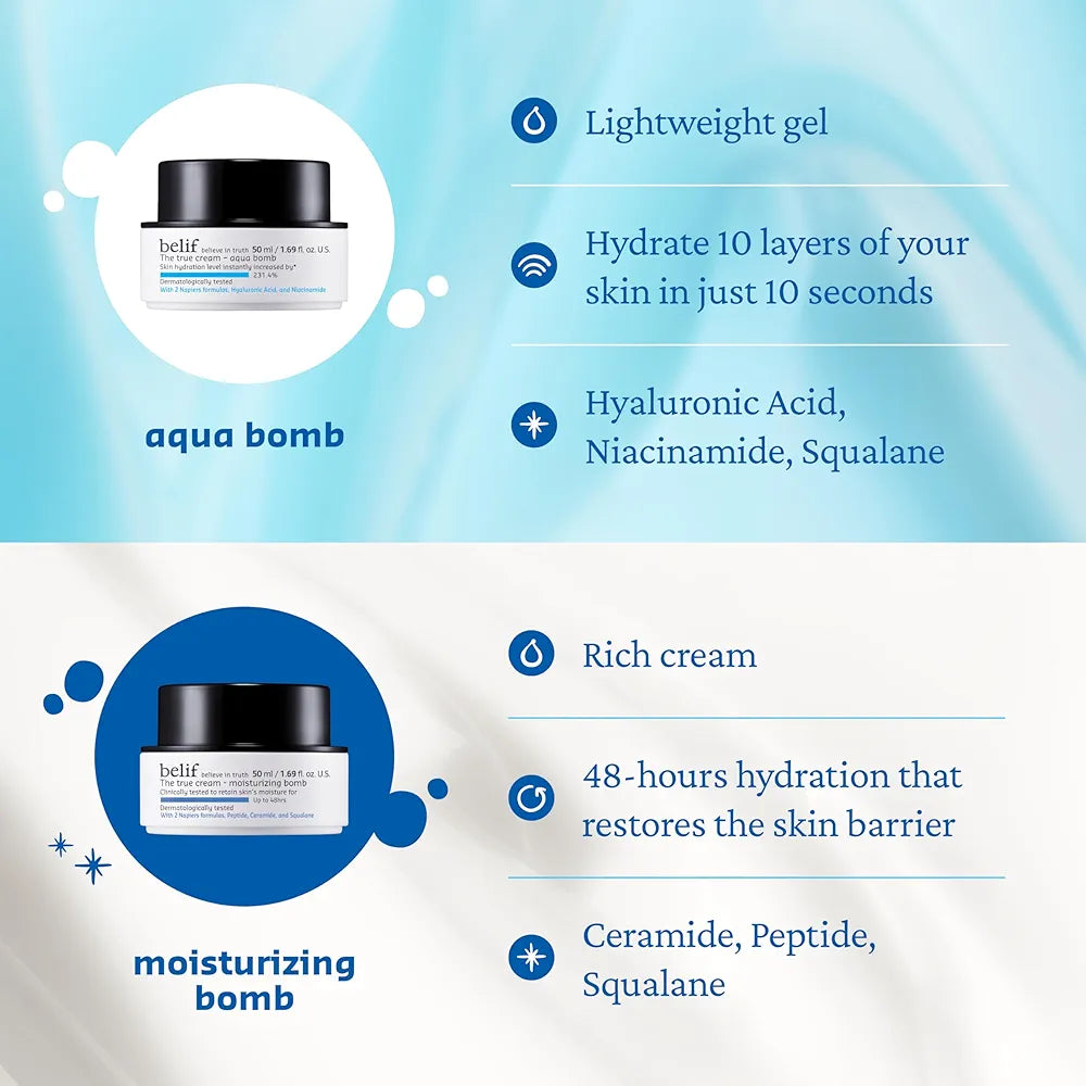 belif - The True Cream, Aqua Bomb Gel-crème Visage - 50ml