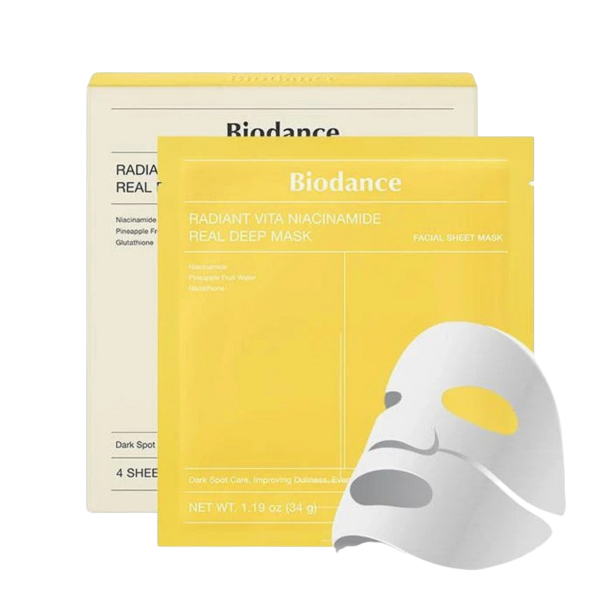 BIODANCE - Vita Niacinamide Deep Mask Sheet ( pack de 4 )