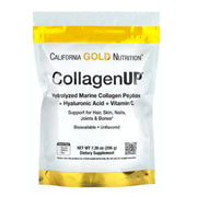 CALIFORNIA GOLD NUTRITION - COLLAGEN UP, Peptides de Collagène Marine à l'Acide Hyaluronique + Vitamine C, Non aromatisés - 206g