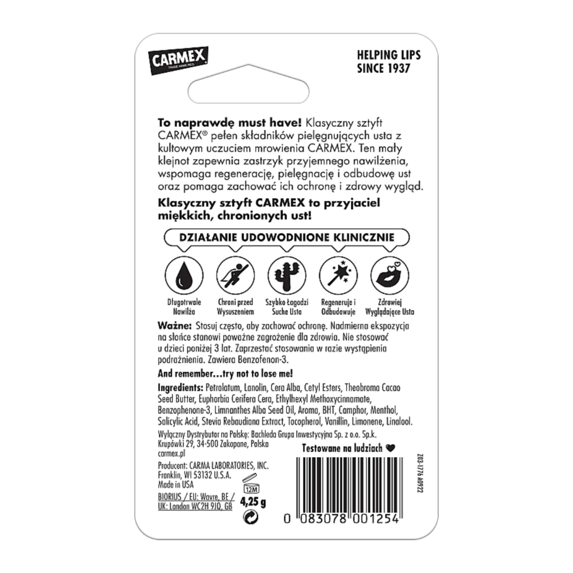 CARMEX - Carmex Classic Lip Balm SPF15 Protect lips