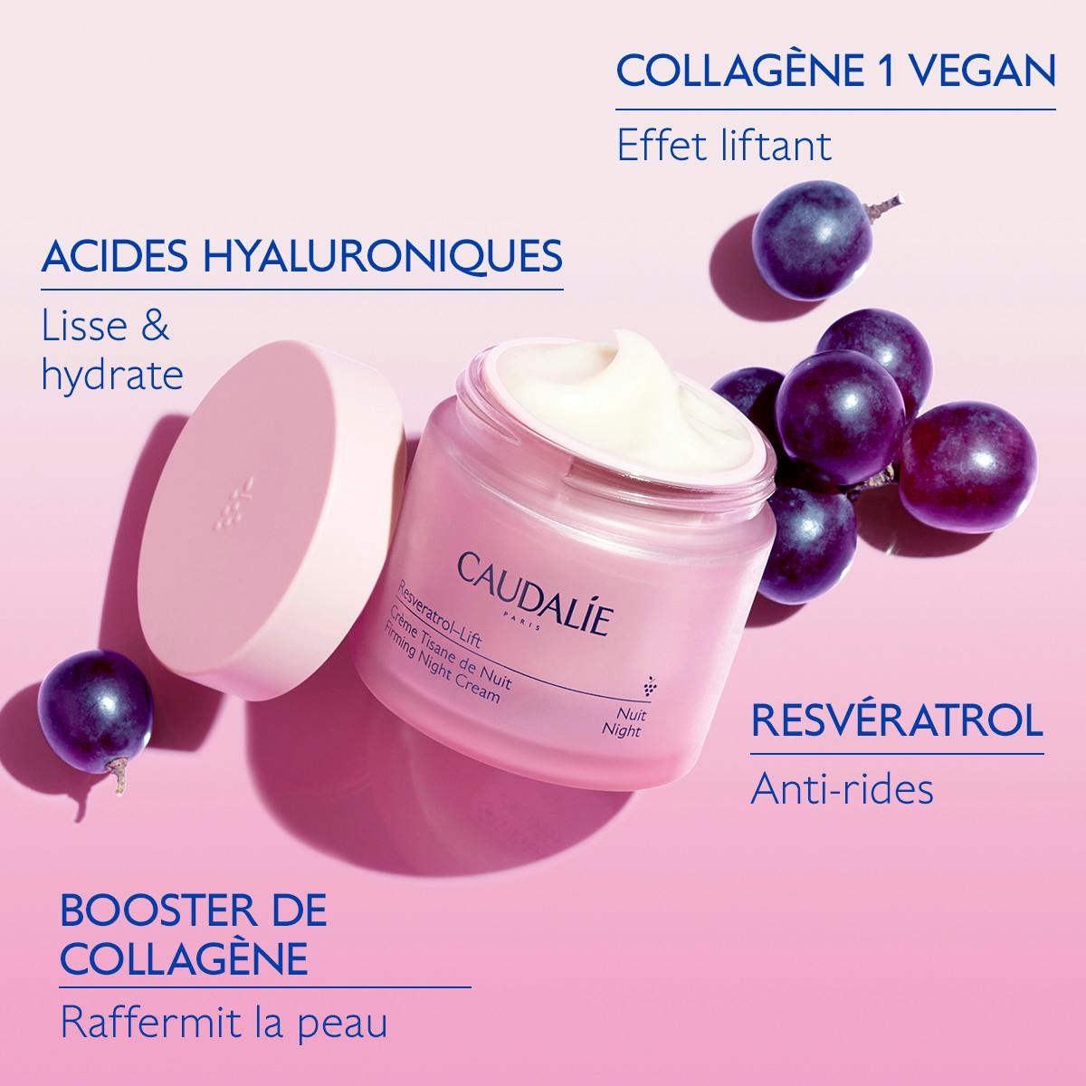 CAUDALIE - Resveratrol-Lift
Crème Tisane de Nuit au Resvératrol, Alternative au Rétinol - 50ml
