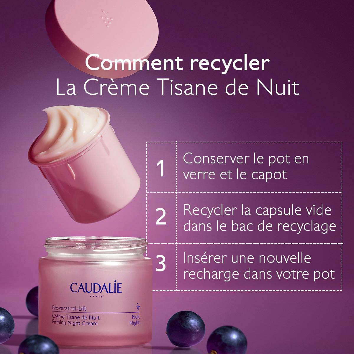 CAUDALIE - Resveratrol-Lift
Crème Tisane de Nuit au Resvératrol, Alternative au Rétinol - 50ml