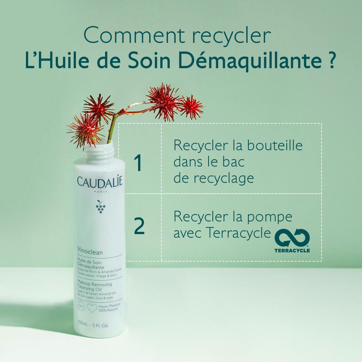 CAUDALIE - Vinoclean Huile de Soin Démaquillante à l'Huile d'Amande Douce + Ricin - 150ml