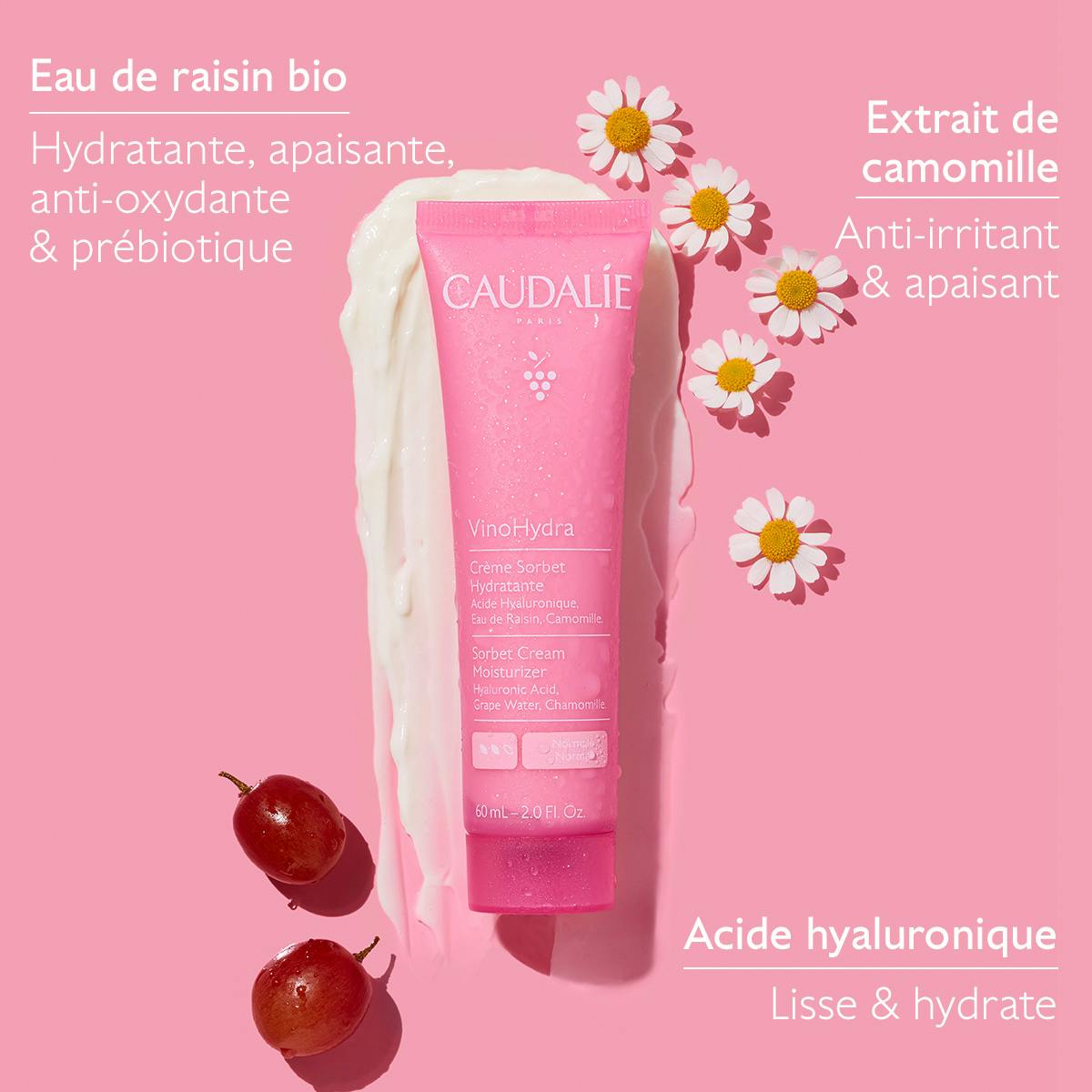 CAUDALIE - VioHydra Crème Hydratation Intense à l'Acide Hyaluronique & Camomille - 60ml