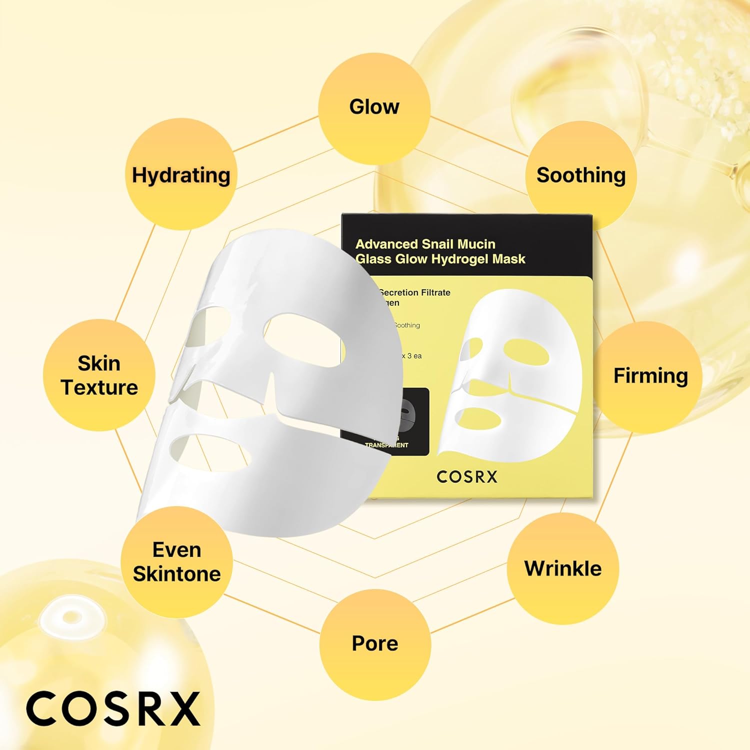 COSRX - Advanced Snail Mucin Glass Glow Mask ( 3pcs )
