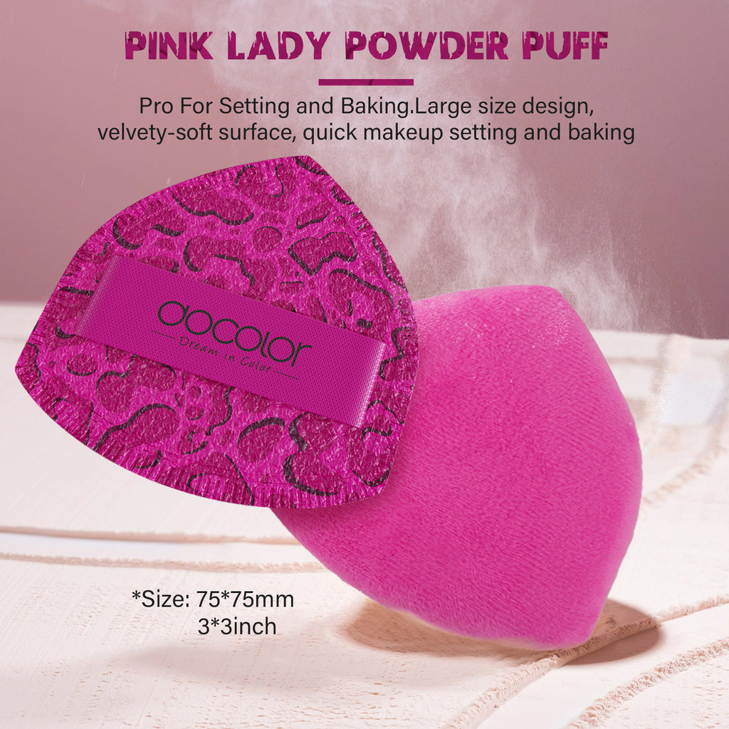 DOCOLOR - Pink Lady Set Pro Brushes de 12 Pièces + Puff