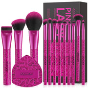 DOCOLOR - Pink Lady Set Pro Brushes de 12 Pièces + Puff