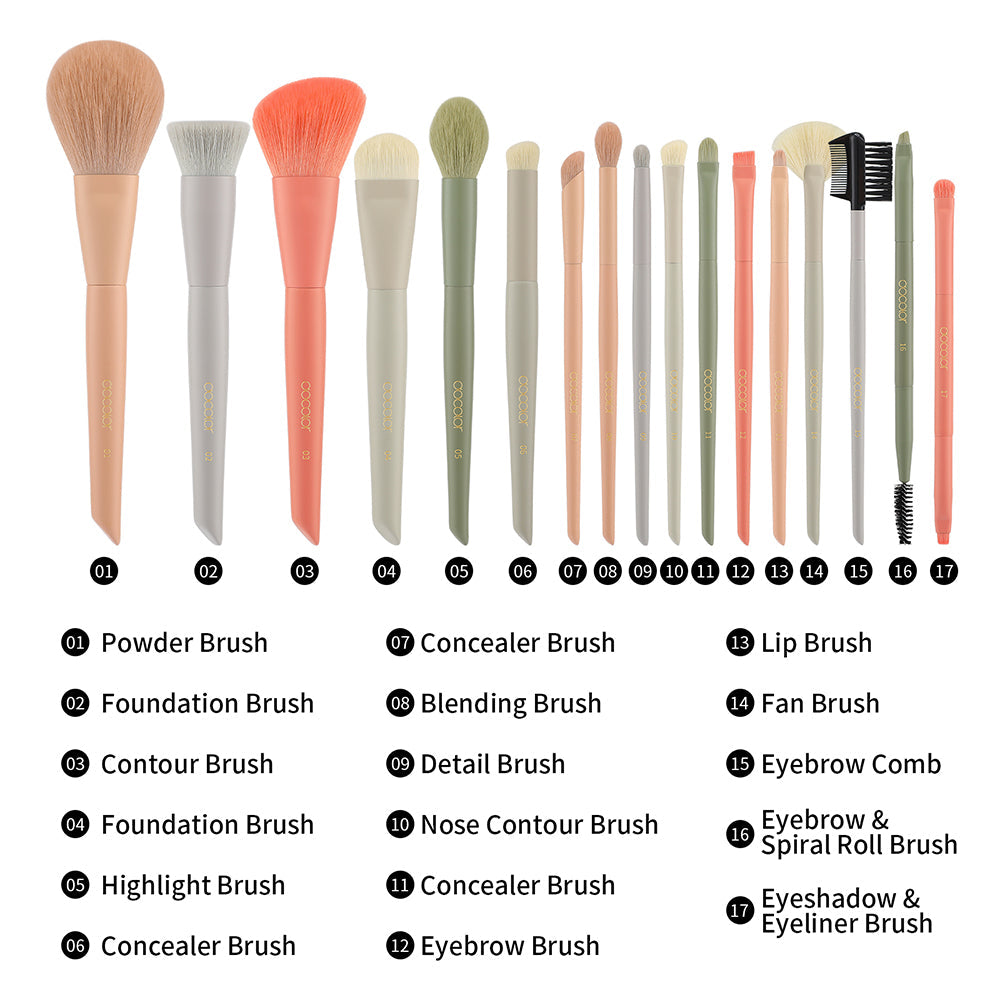 DOCOLOR - Set Pro Brush + Blender + Blender + Trousse (17pièces)