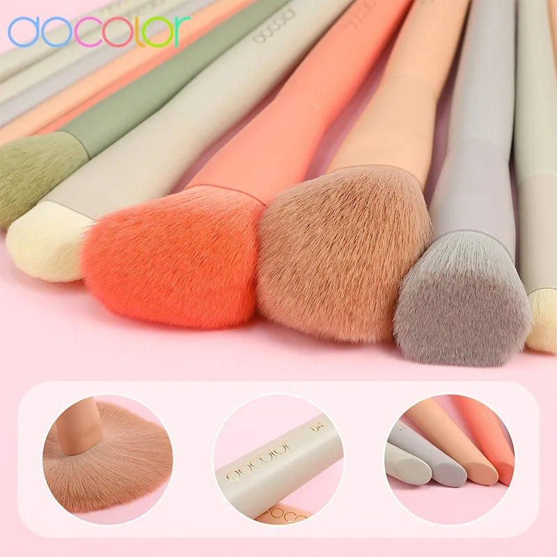 DOCOLOR - Set Pro Brush + Blender + Blender + Trousse (17pièces)
