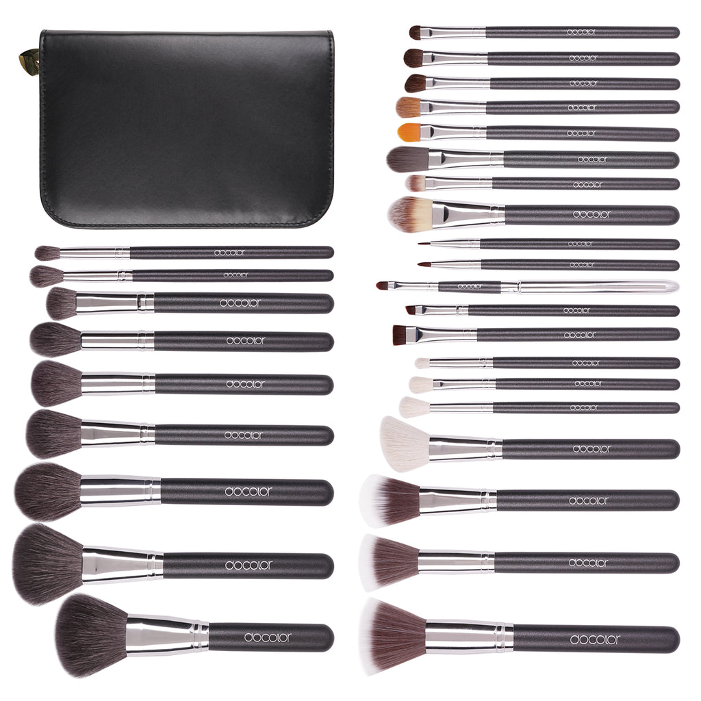DOCOLOR - Studio Series Professional - 29 Pieces Book Makeup Brush Set + Trousse en Cuir