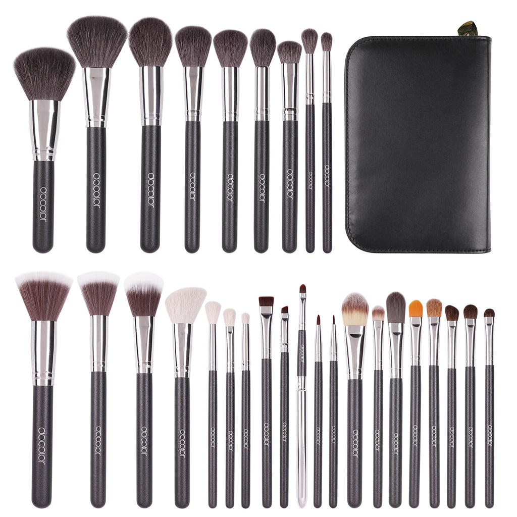 DOCOLOR - Studio Series Professional - 29 Pieces Book Makeup Brush Set + Trousse en Cuir