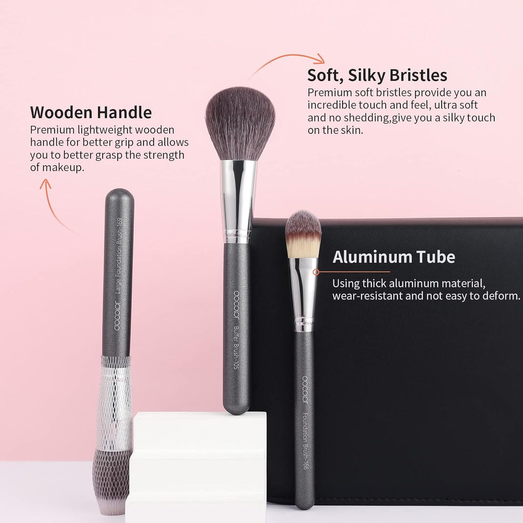 DOCOLOR - Studio Series Professional - 29 Pieces Book Makeup Brush Set + Trousse en Cuir
