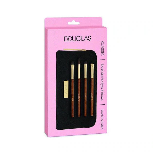 DOUGLAS - Classic Brush Set For Eyes & Brows + Trousse