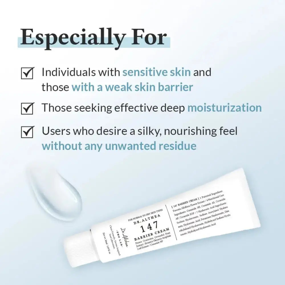 Dr ALTHEA 147 Barrier Cream Daily Skin Barrier Repair Care 50ml masques