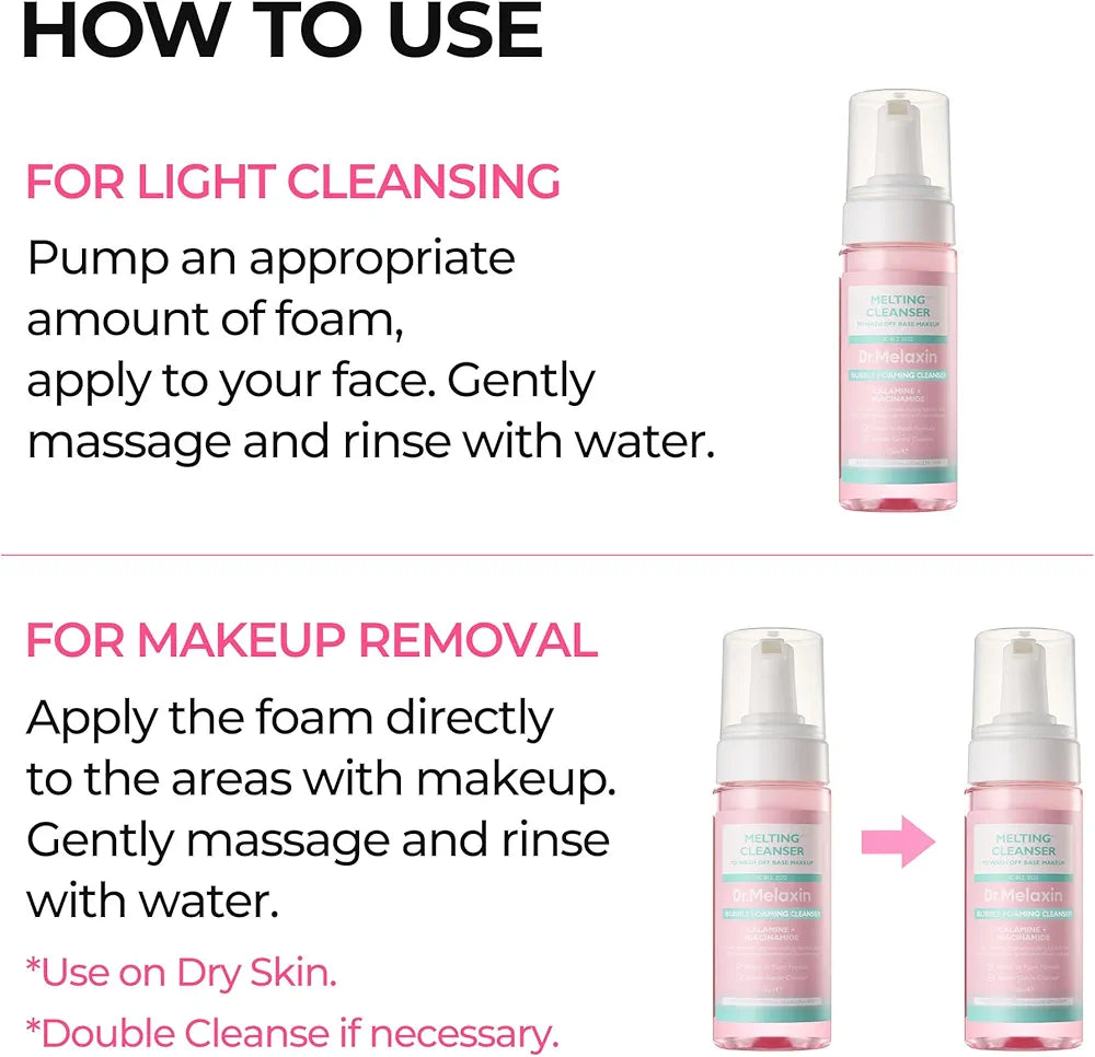 Dr MELAXIN - Foaming Cleanser for Makeup and Impurities Removal – 150ml