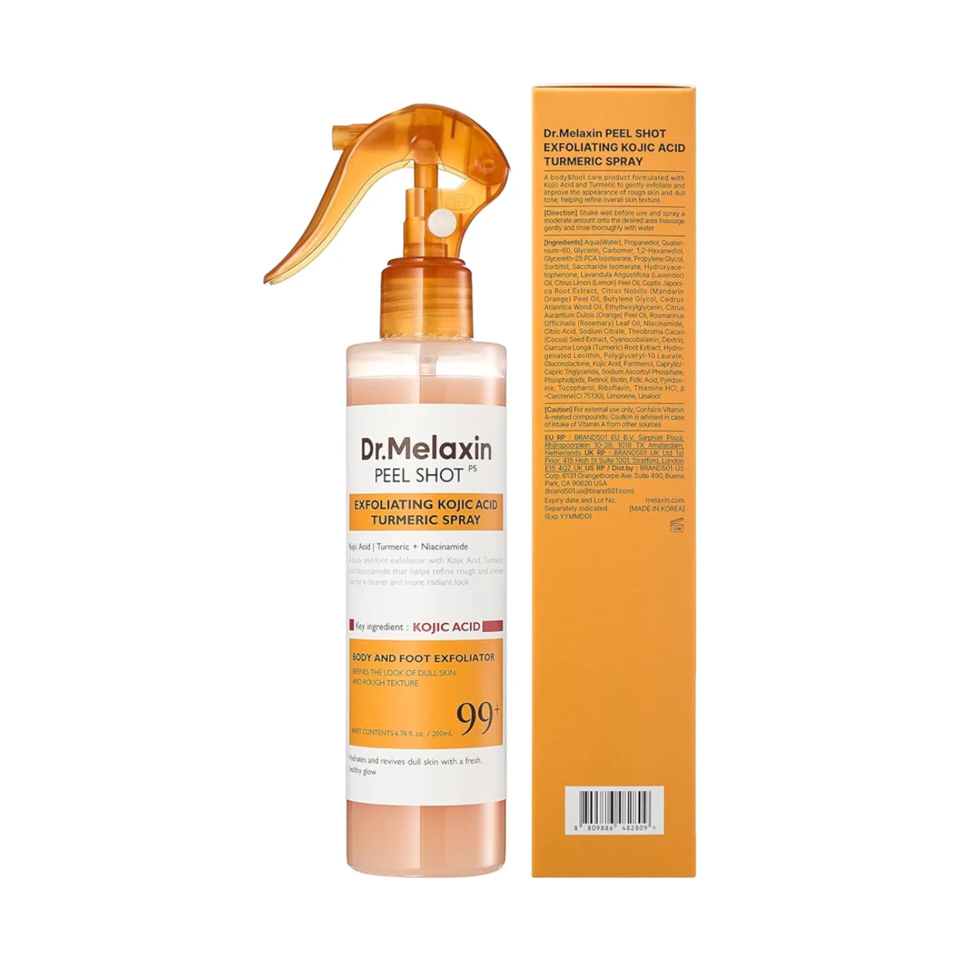 Dr MELAXIN - Peel Shot Exfoliating Kojic Acid Turmeric Spray - 200 ml