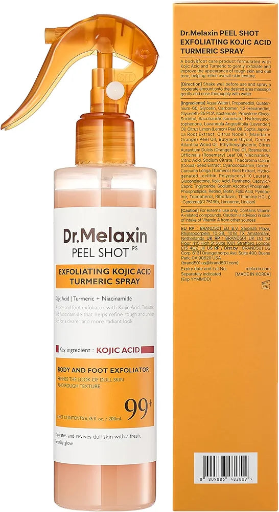 Dr MELAXIN - Peel Shot Exfoliating Kojic Acid Turmeric Spray - 200 ml