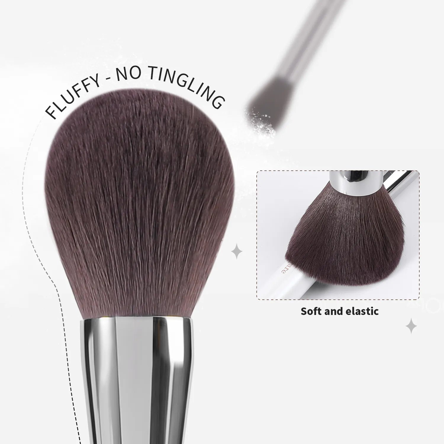 DUCARE - Ensemble de 9 pinceaux blancs pour le visage et les yeux avec support