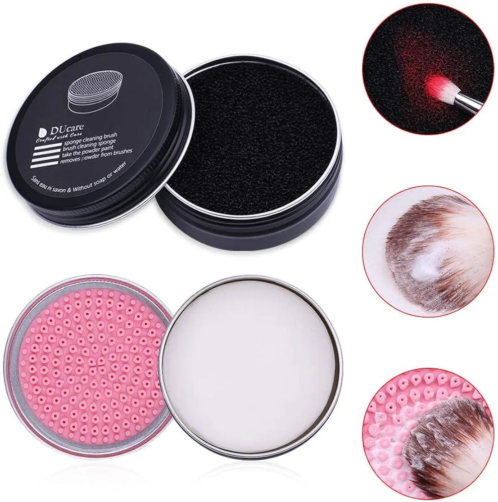 DUCARE - Nettoyant de brosses 2 Pièces, Savon de Coco Solide + Éponge de Nettoyage