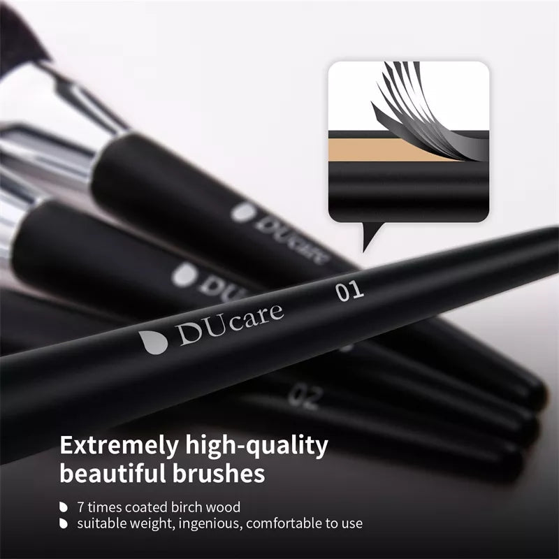 ducare-set-makeup-brush-golden-black-10-pieces