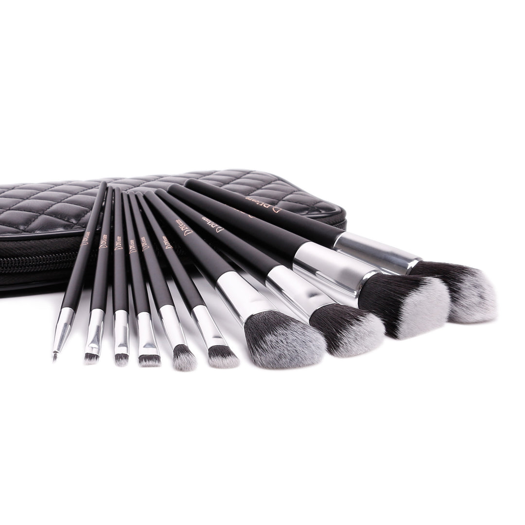 ducare-set-makeup-brush-golden-black-10-pieces