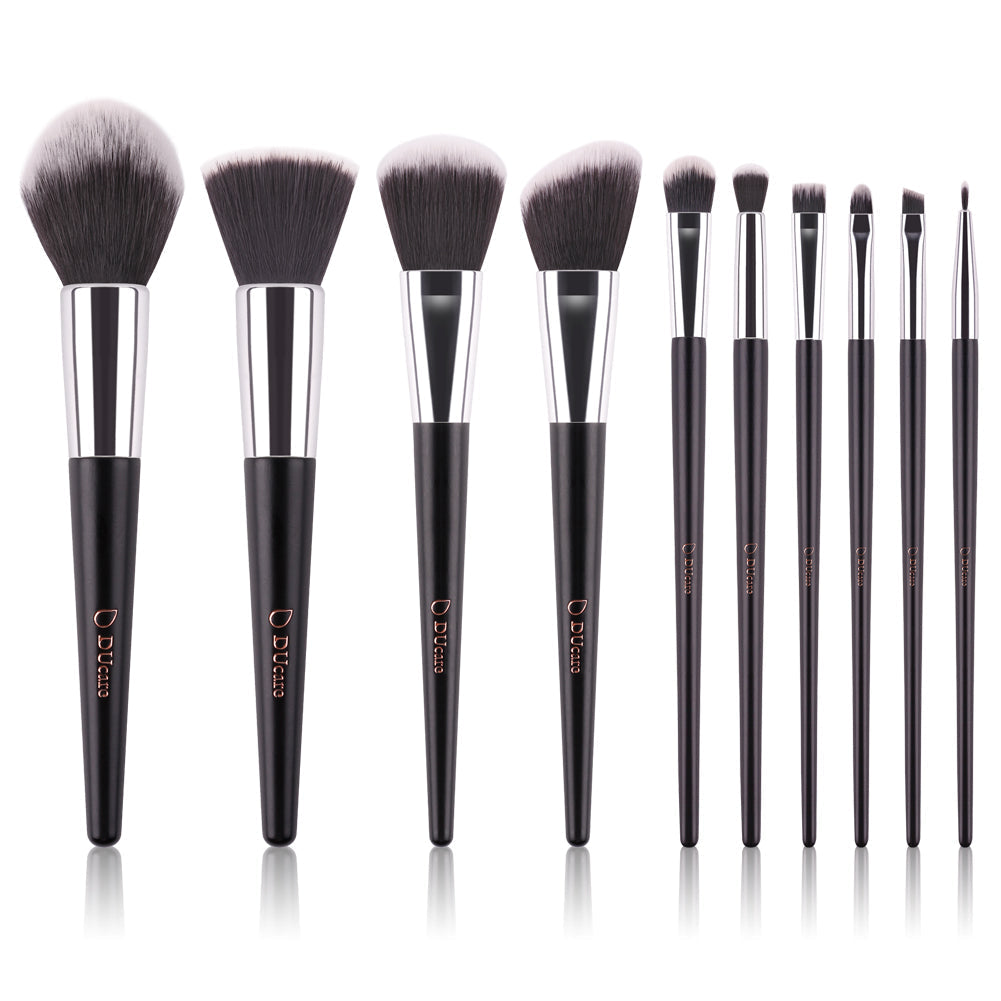 ducare-set-makeup-brush-golden-black-10-pieces