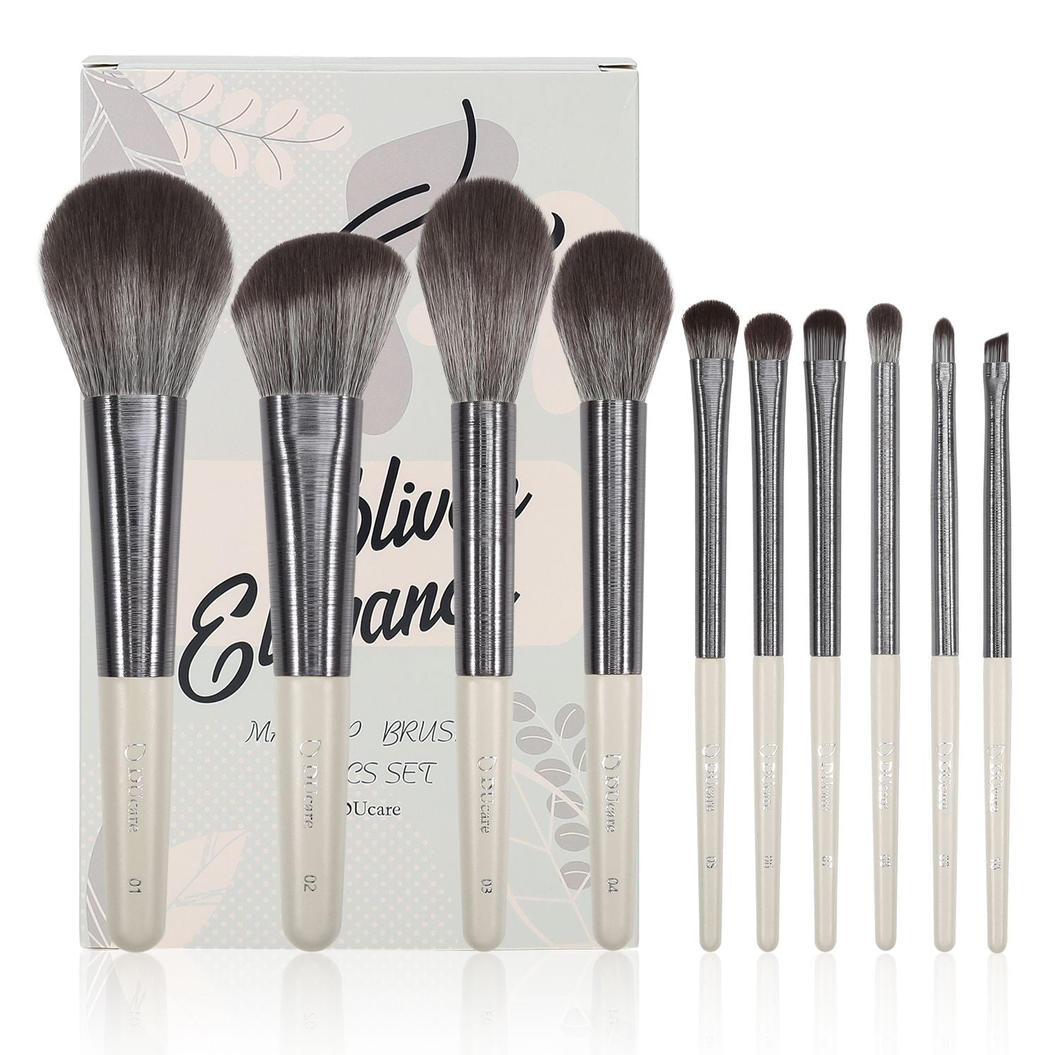 DUCARE - Silver Elegance Ensemble de 10 Pinceaux
