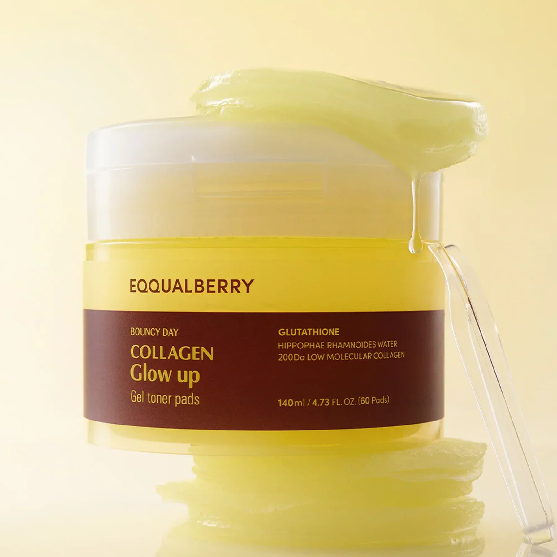 EQQUALBERRY – Collagen Glow Up Gel Toner Pads ( 60pads )