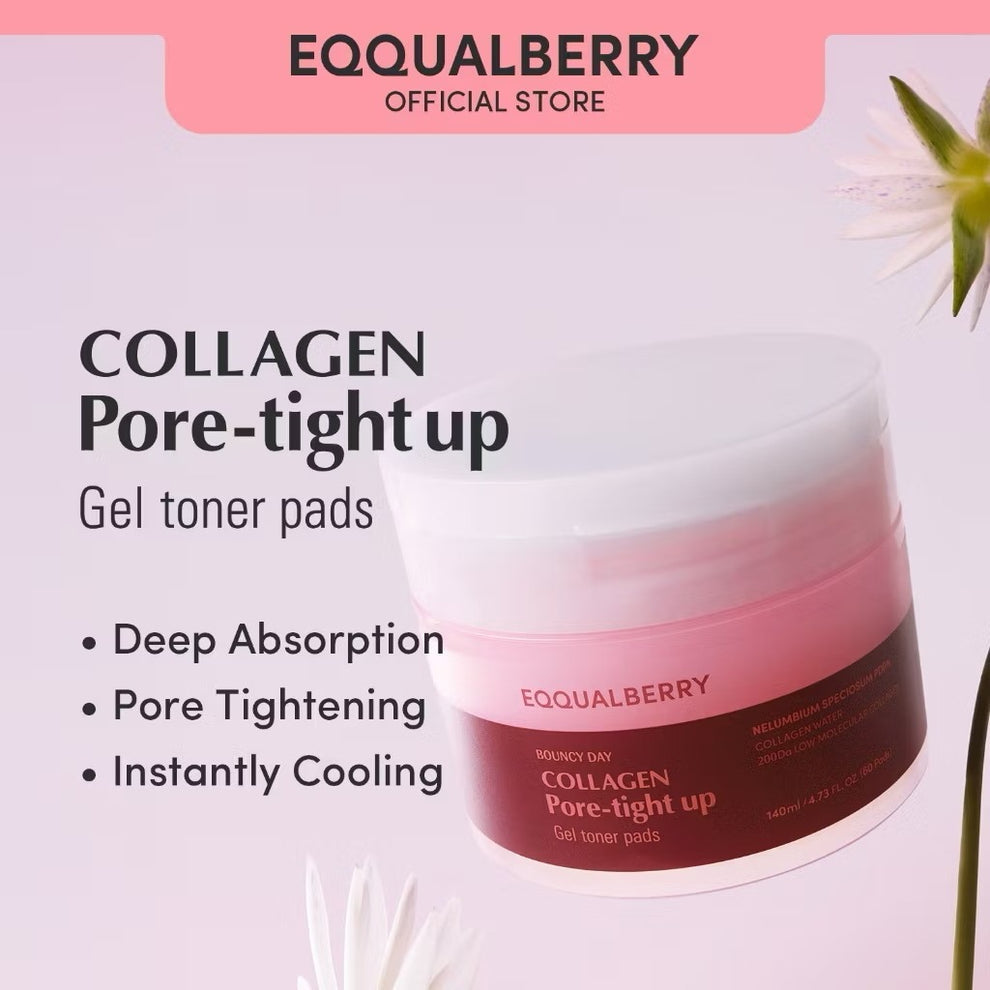 EQQUALBERRY – Collagen Pore-Tight Up Gel Toner Pads ( 60pads )