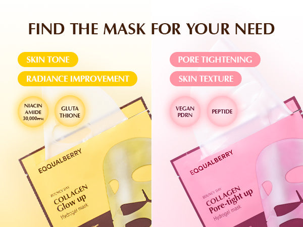 EQQUALBERRY – Collagène Glow Up Hydrogel Mask ( 4pcs )