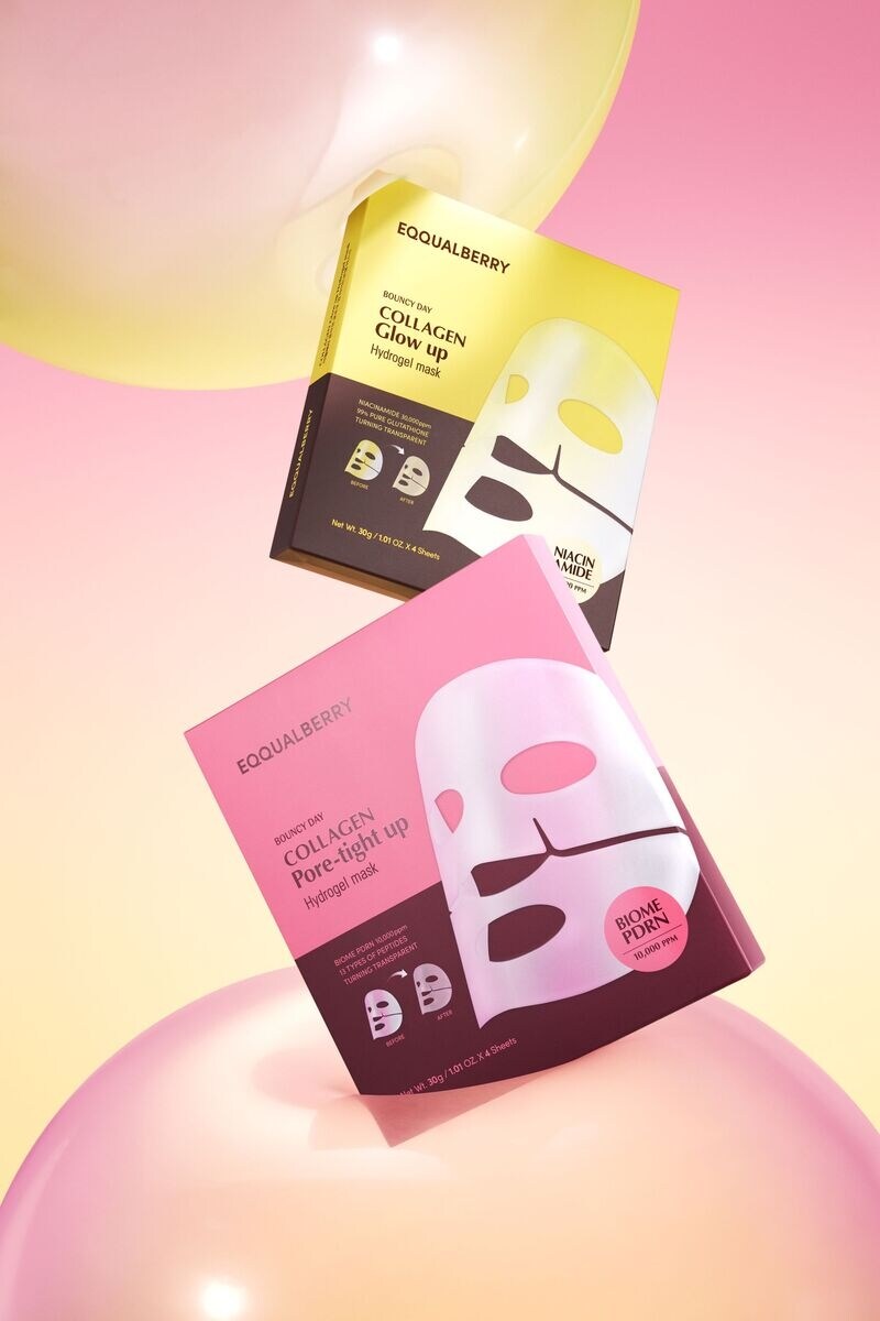 EQQUALBERRY – Collagène Glow Up Hydrogel Mask ( 4pcs )