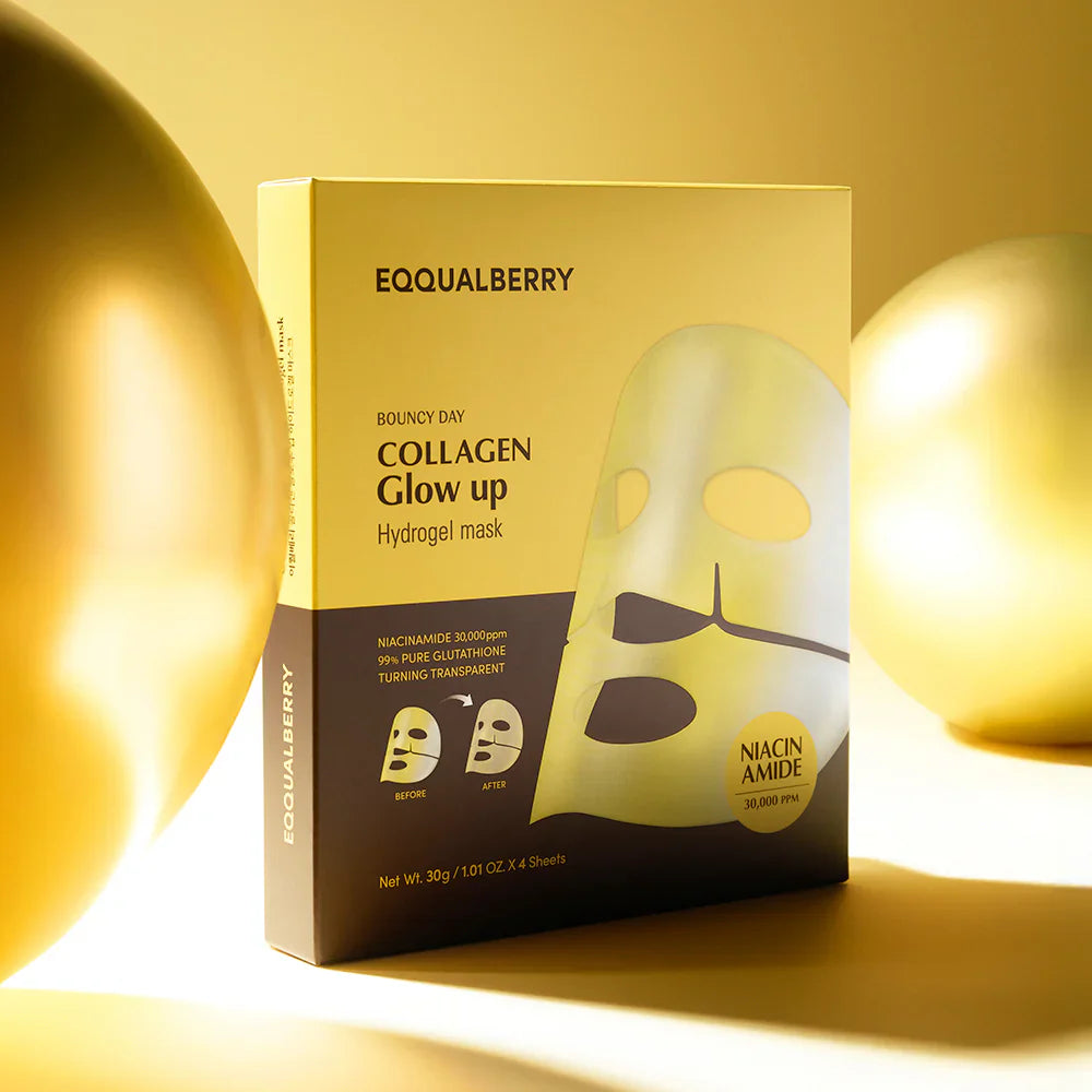 EQQUALBERRY – Collagène Glow Up Hydrogel Mask ( 4pcs )