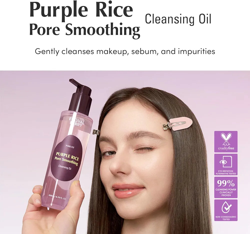 EQQUALBERRY – Purple Rice Pore Smoothing Cleansing Oil - 200ml