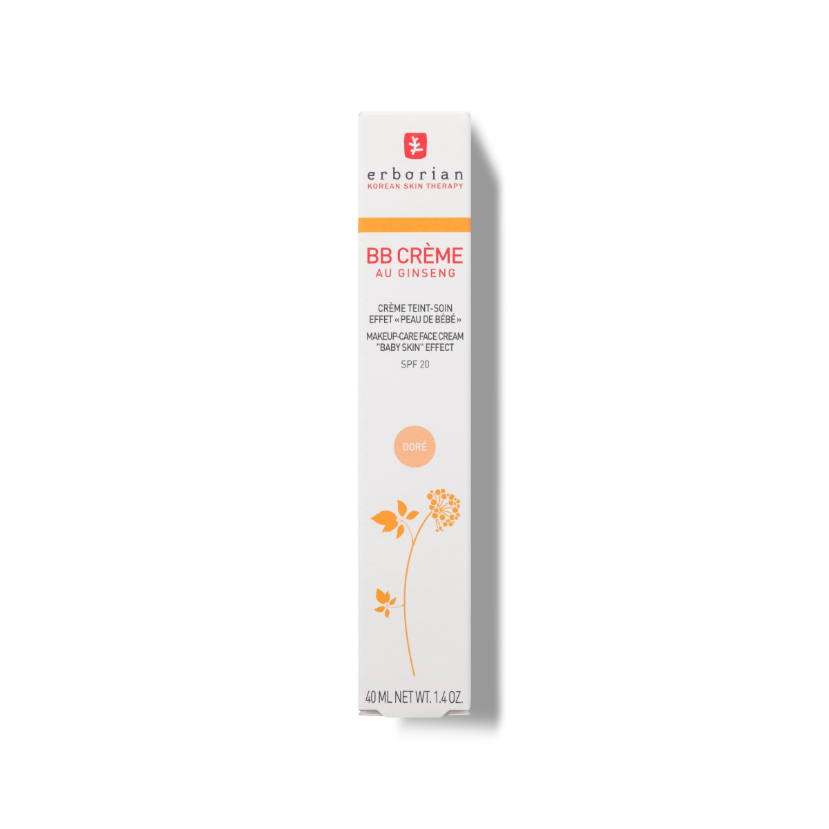 ERBORIAN - BB Crème Au Ginseng Crème Teintée Soin - réf Doré 40ml