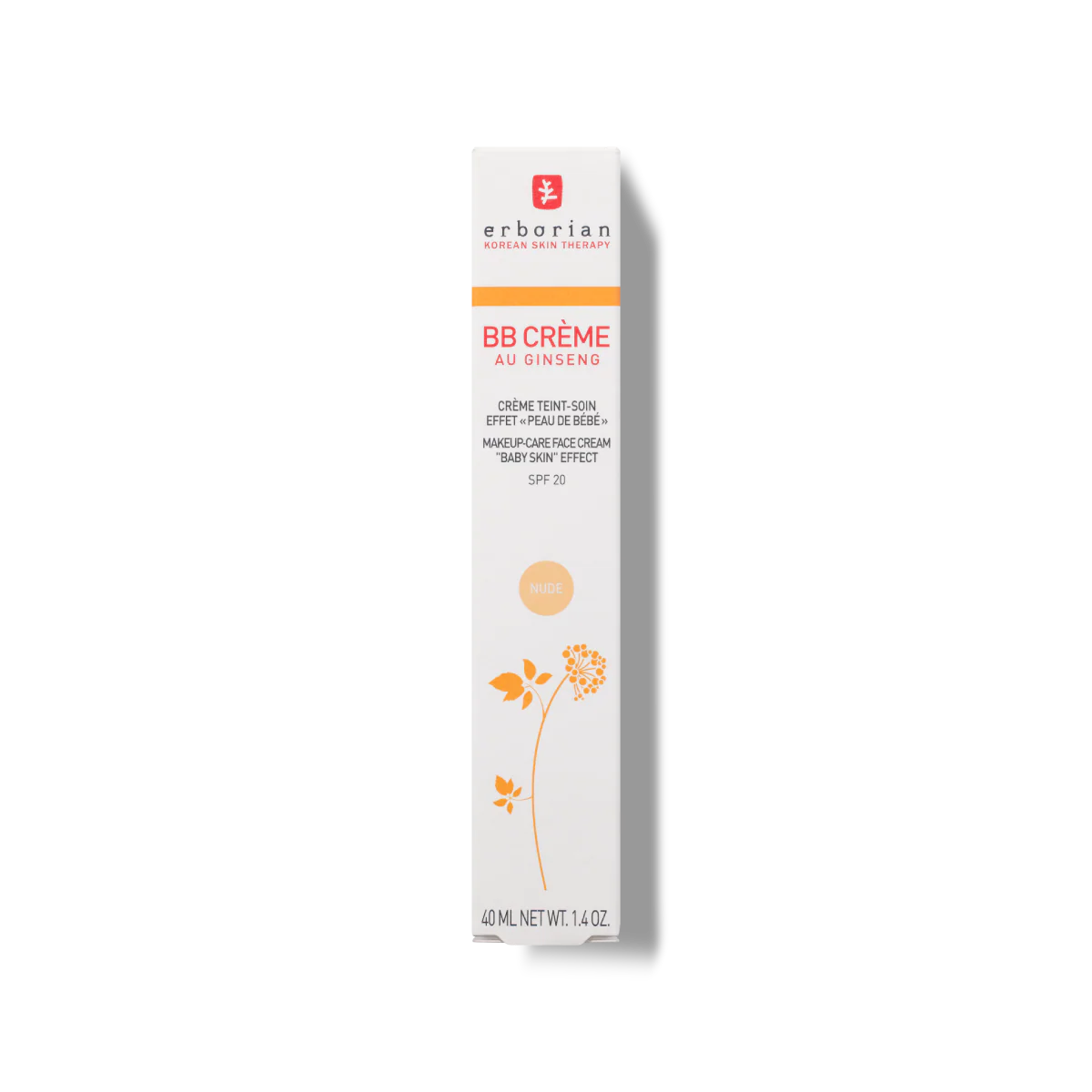ERBORIAN - BB Crème Au Ginseng Crème Teintée Soin - réf Nude 40ml