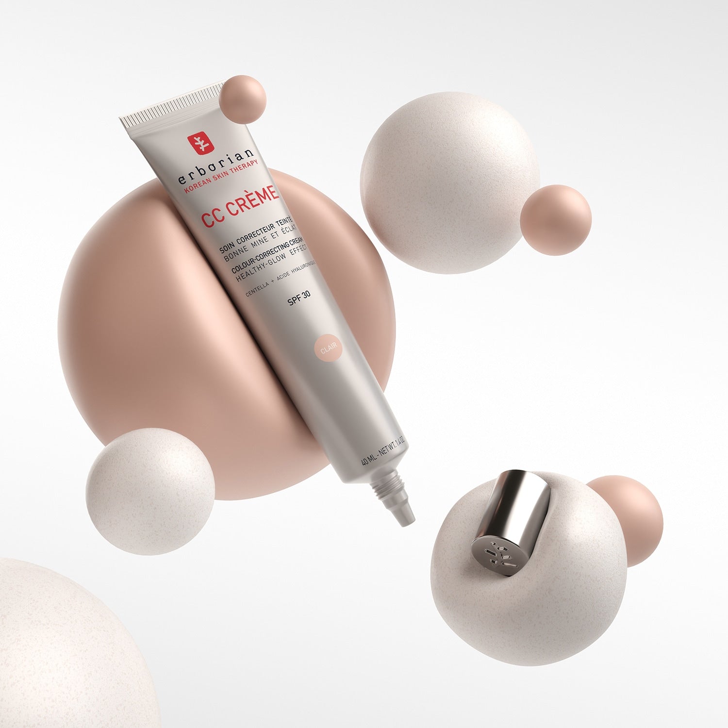 ERBORIAN - CC Crème À La Centella Asiatica- Ref Porcelain 40ml