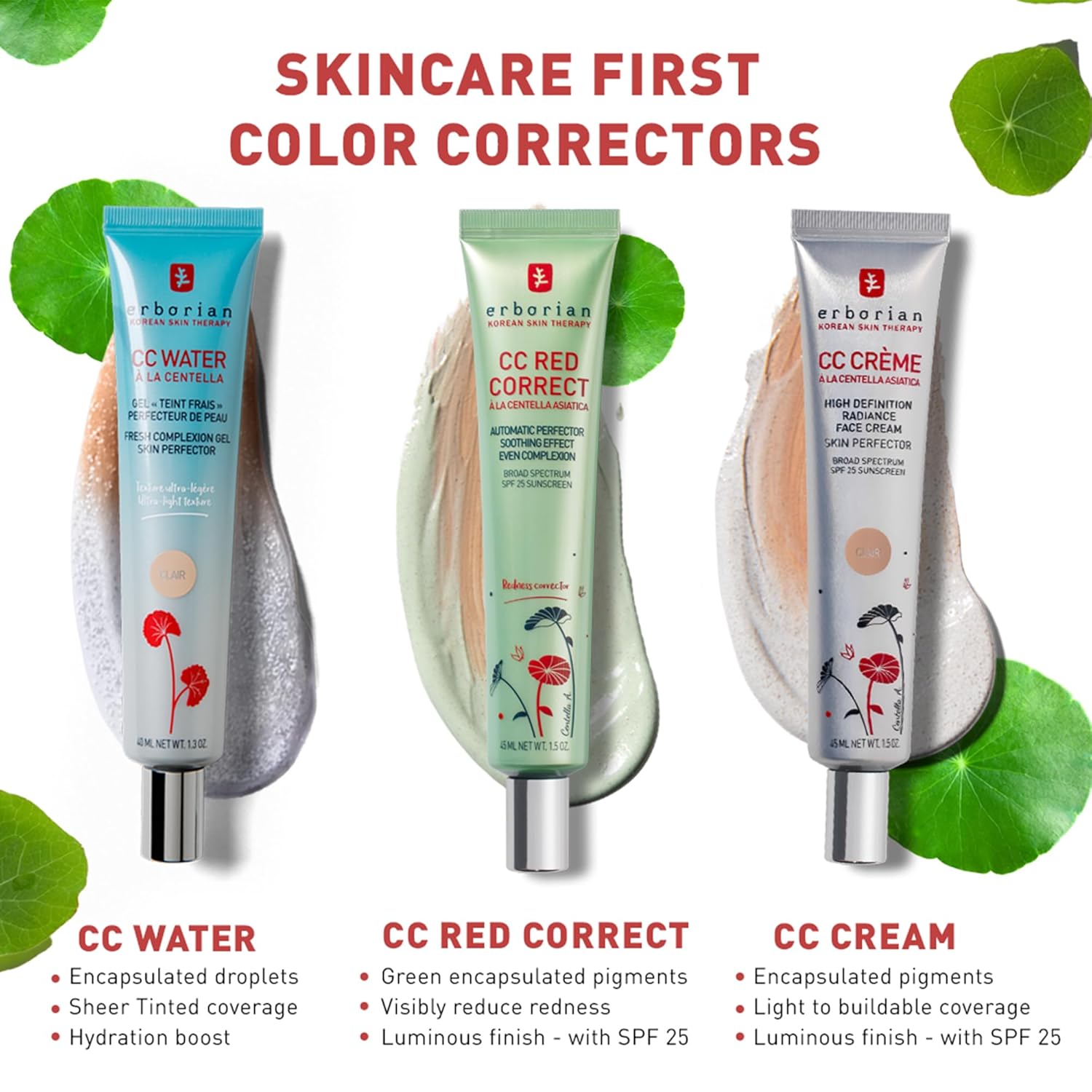 ERBORIAN - CC Dull Correct à la centella Asiatica SPF25 - 45ml