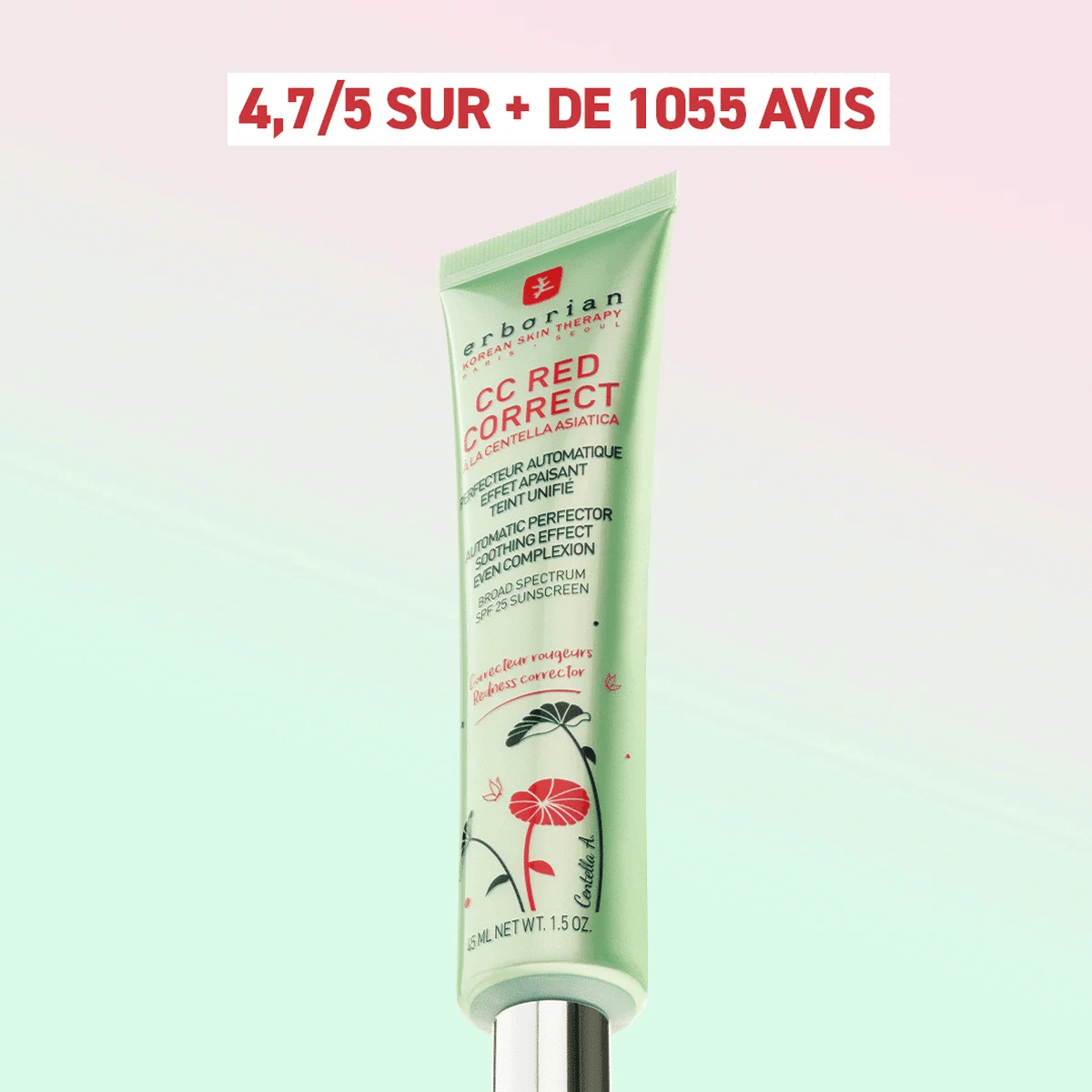 ERBORIAN - CC Red Correct crème anti-rougeurs SPF25 - 45ml
