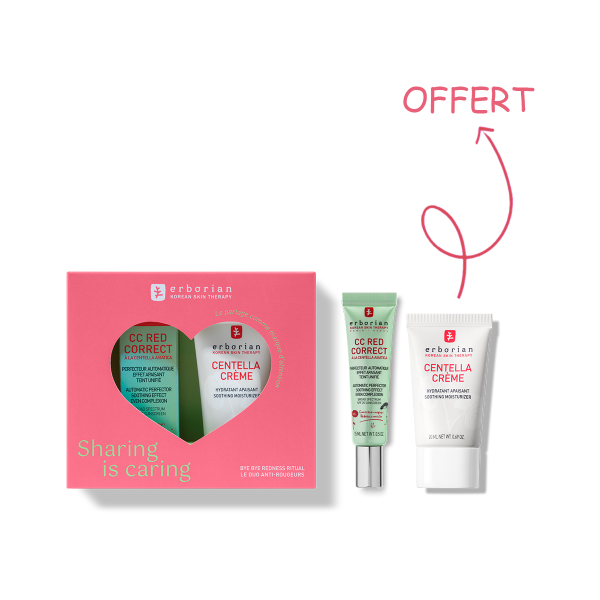 ERBORIAN - Coffret Anti-Redness Duo- CC Red Correct & Centella Cream