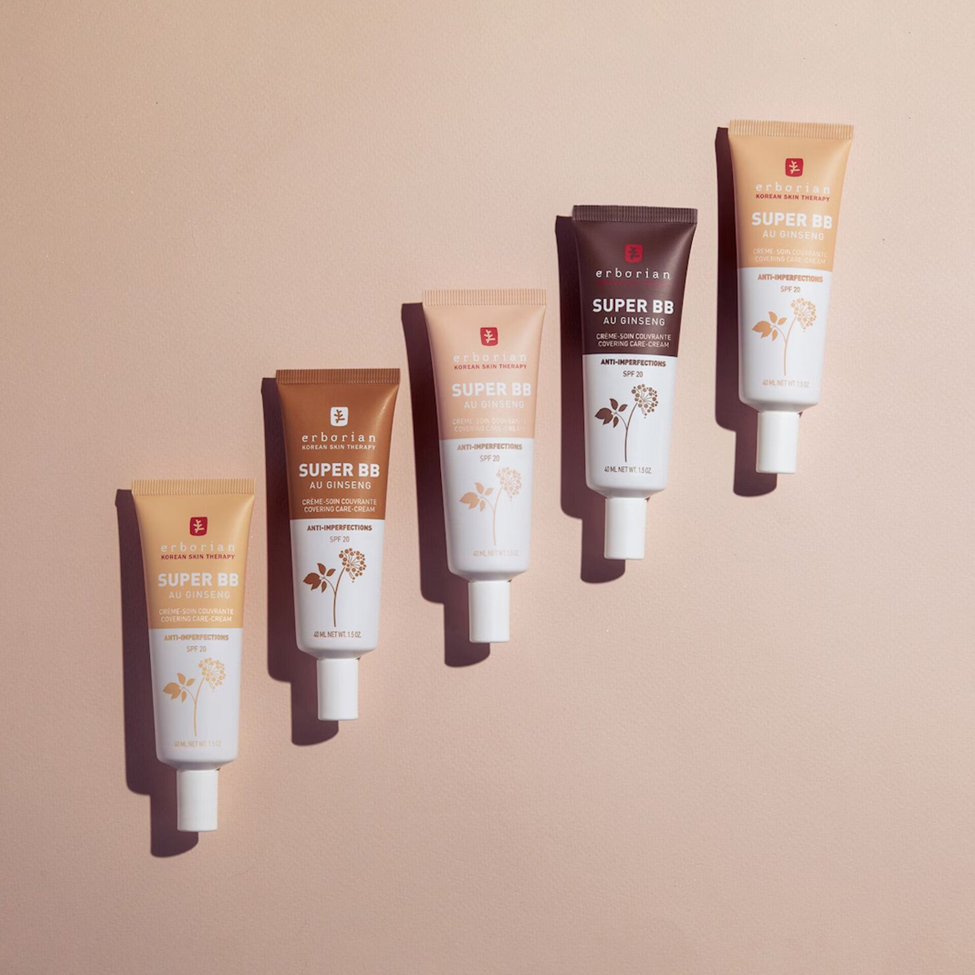 ERBORIAN - Super BB - BB crème couvrante au Ginseng anti-imperfections SPF20 - réf Clair - 40ml
