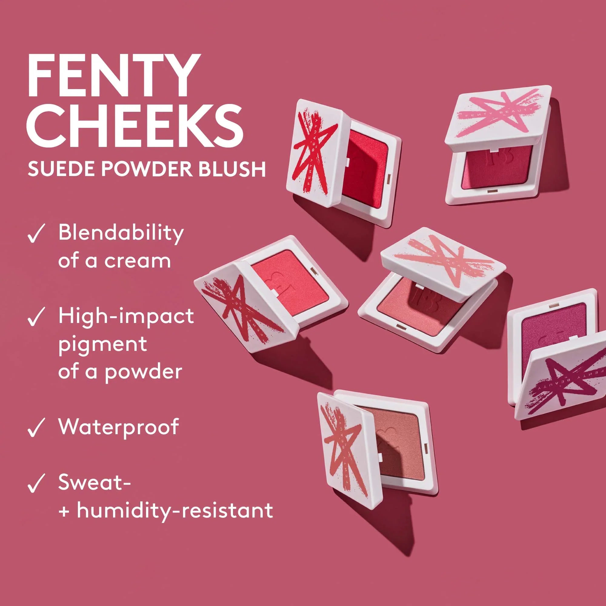 FENTY Beauty - Fenty Cheeks Suede Powder Blush - réf 02 Petal Poppin - 4g