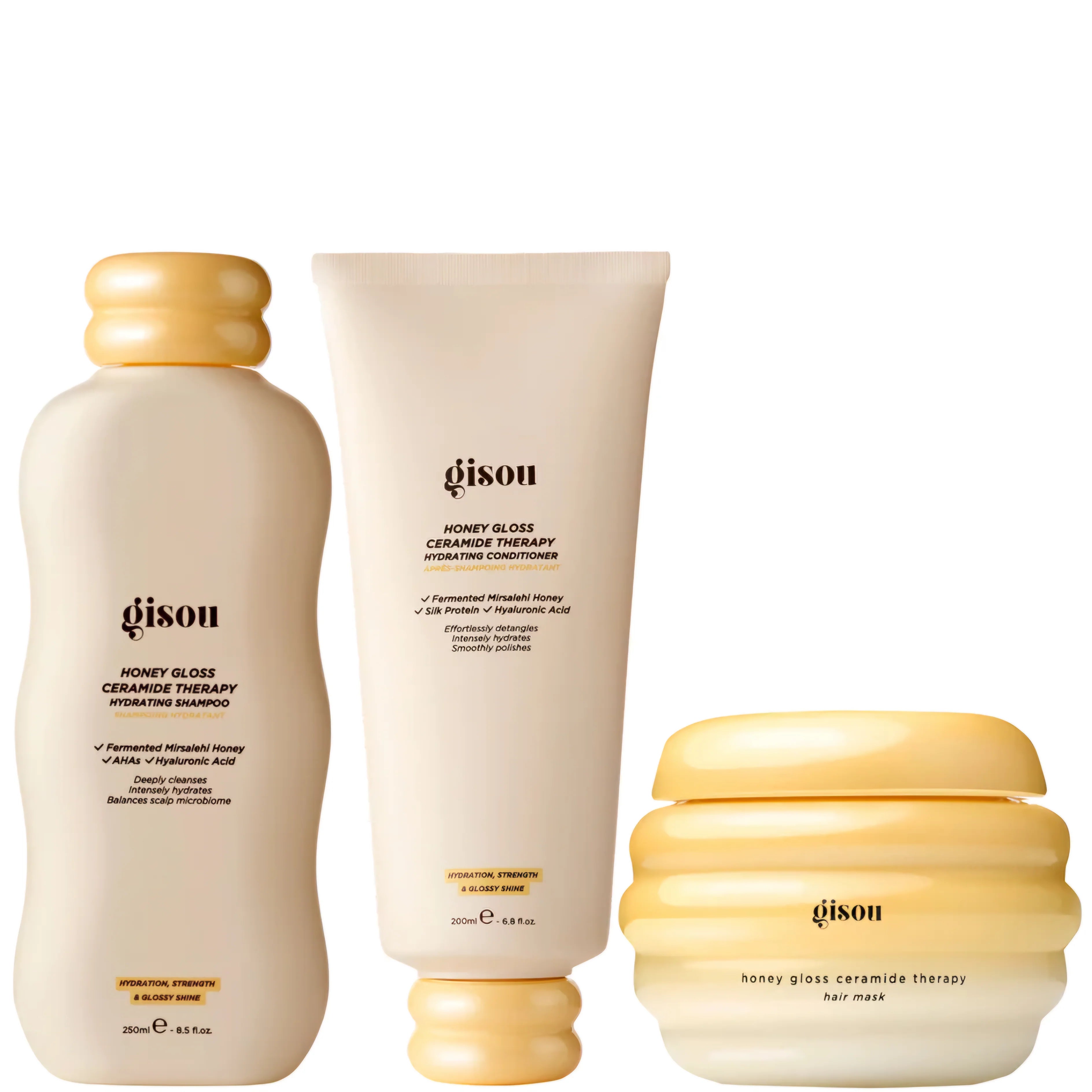 Gisou - DUO Honey Gloss Ceramide Cleanse Shampoo 250ml+ Conditioner 200ml
