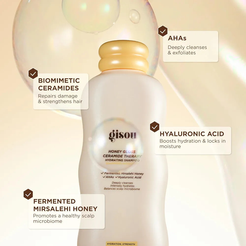 Gisou - DUO Honey Gloss Ceramide Cleanse Shampoo 250ml+ Conditioner 200ml