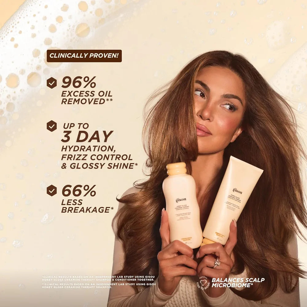 Gisou - DUO Honey Gloss Ceramide Cleanse Shampoo 250ml+ Conditioner 200ml