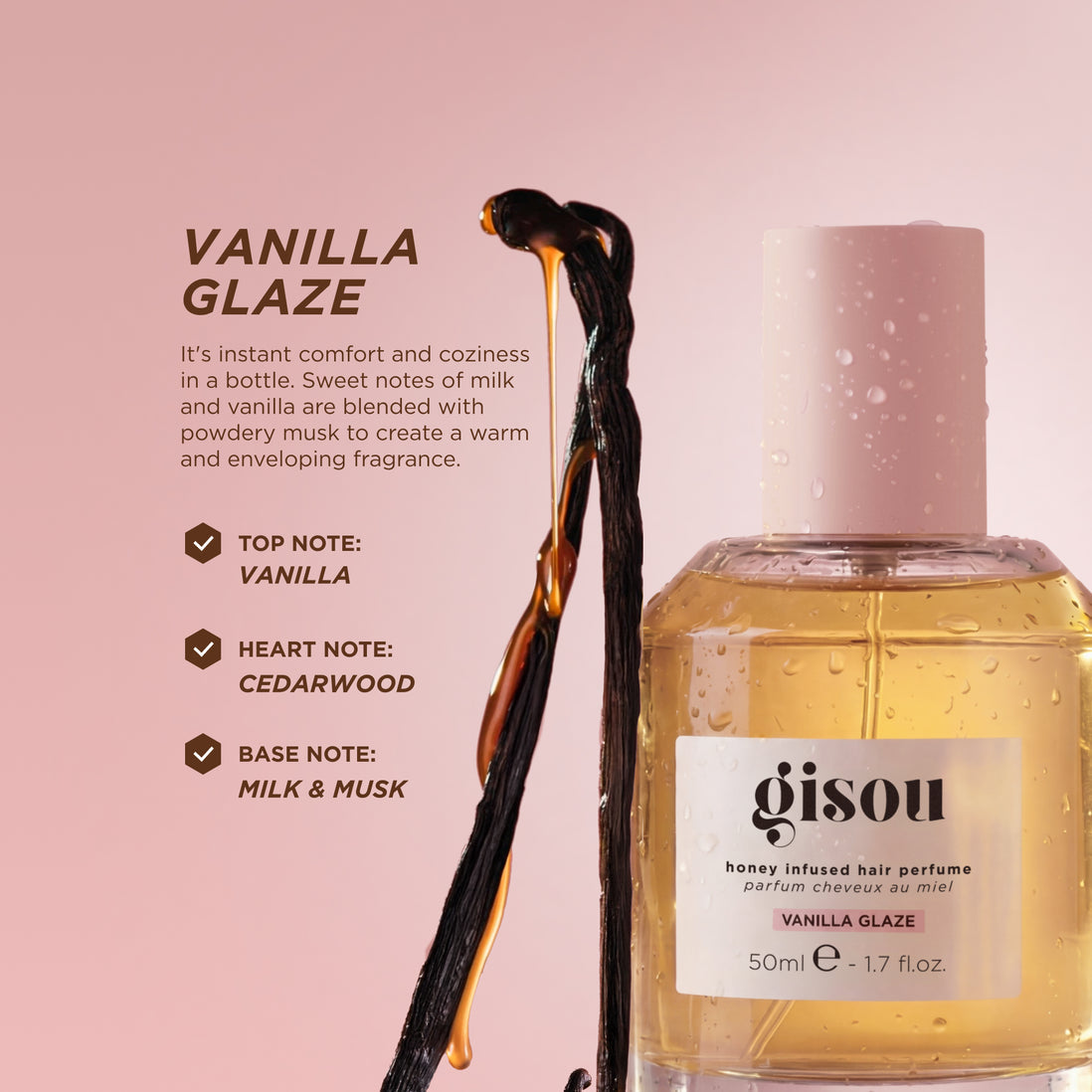GISOU - Honey Infused Hair Perfume - réf Vanilla Glaze 50ml