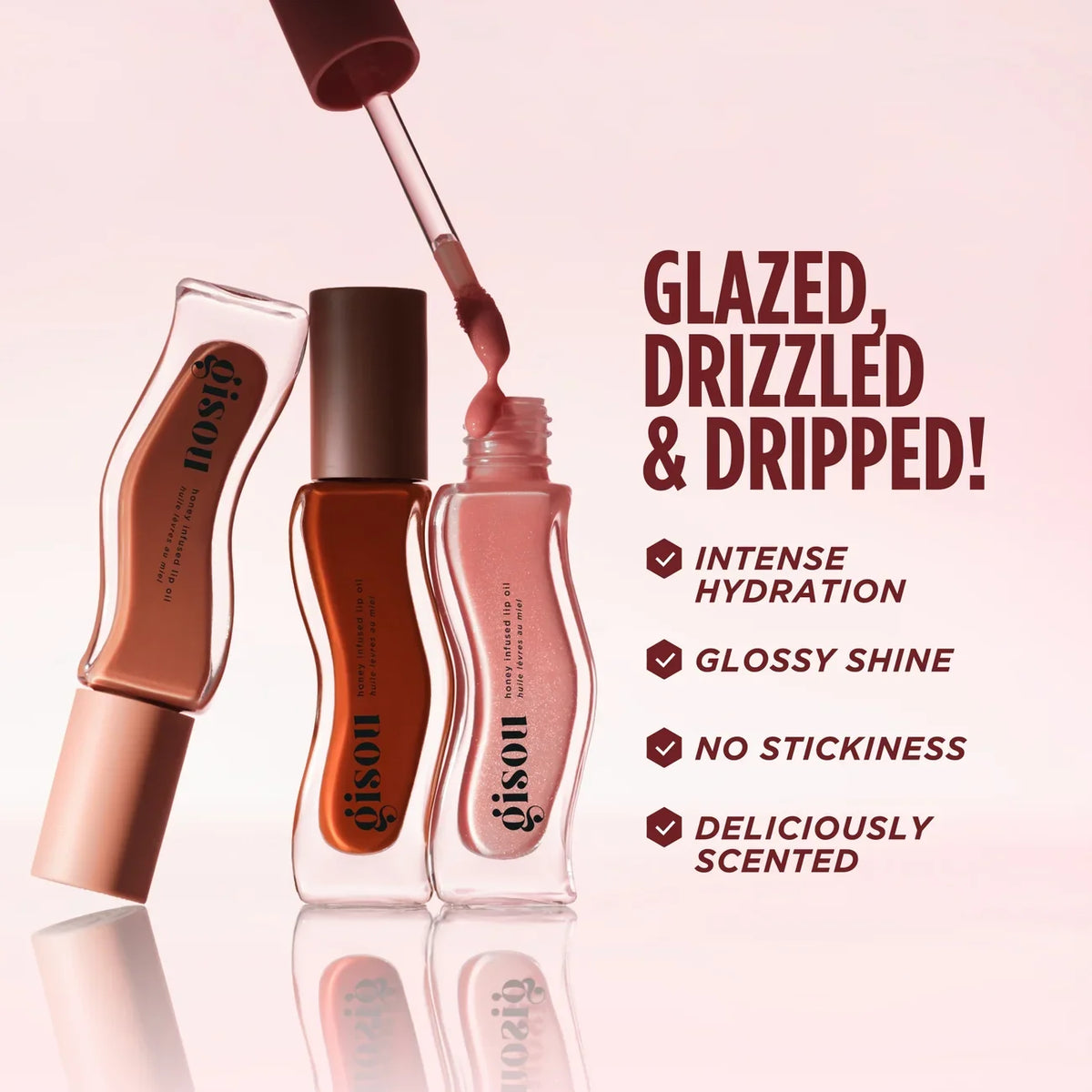 GISOU - Honey Infused Lip Oil - réf Cherry Chocolate